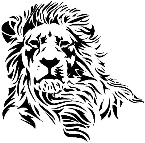 ARFA Lion Car & Bike Vinyl Sticker Decal for CAR Exterior Decoration Size 8 X 8 INCH Strong ADHISIVE, Black Color, 1 Piece.