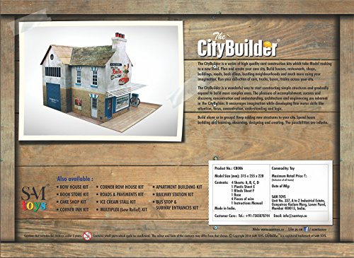 The CityBuilder Garage & Shop Cardboard Model Making Kit - O Scale Model Railroad Building