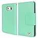 HILDA Galaxy S6 Case, Galaxy S6 Wallet Case,PU Leather Case,Credit Card Holder,Flip Cover Case[Mint Green]