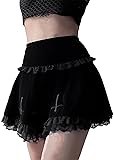 Goth Skirts Cross Embroidered Black Skirt Gothic