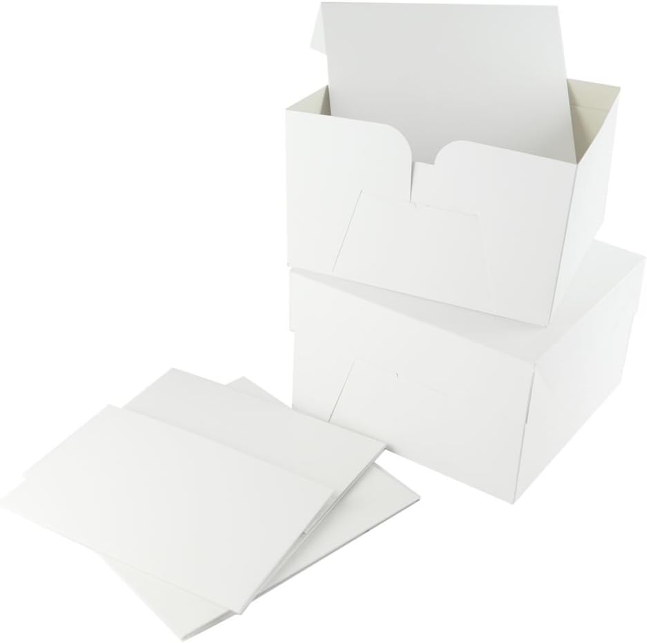 Caja para tartas con tapa extraíble (25 cm), color blanco: Amazon.es: Hogar