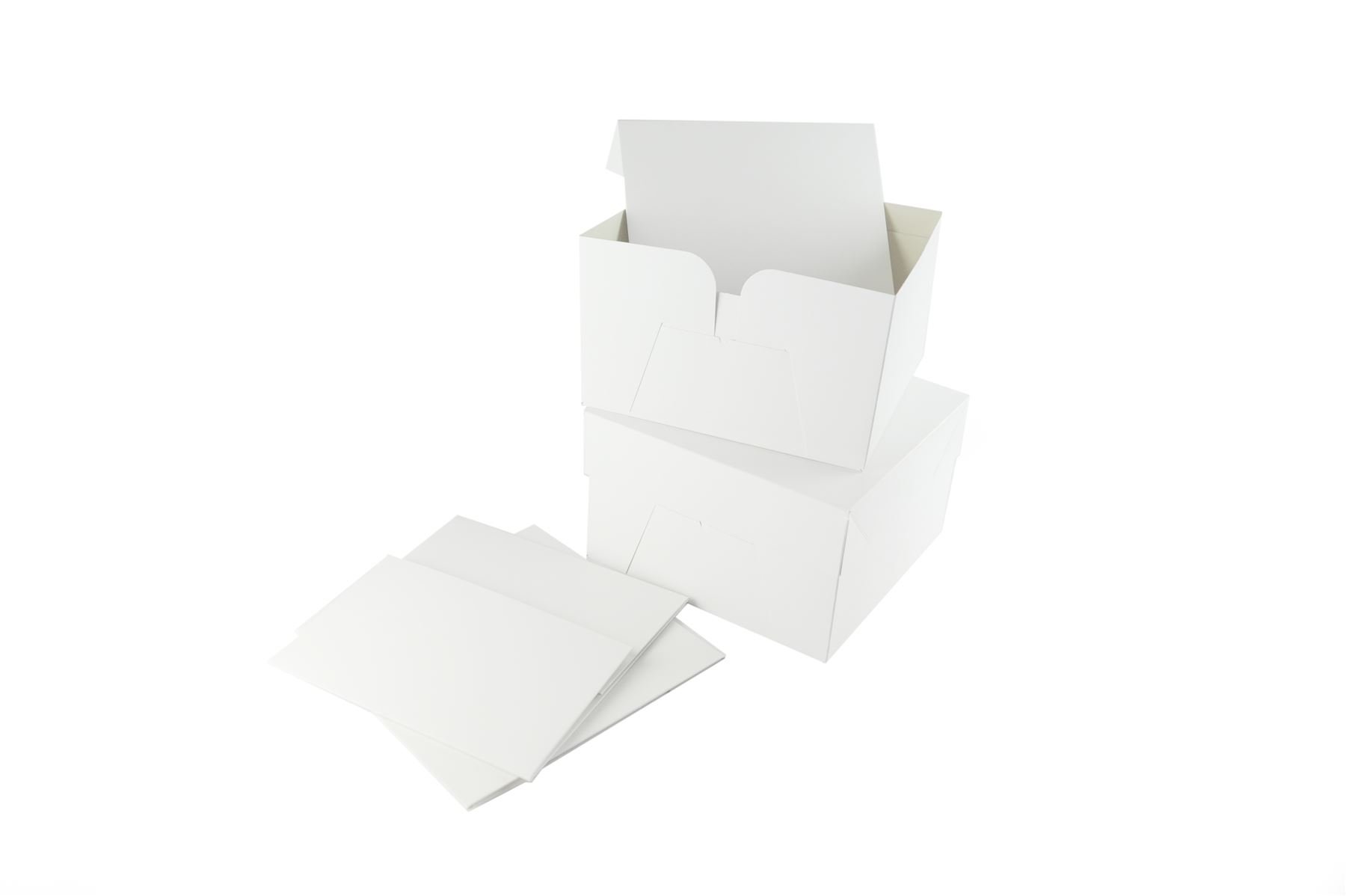 10" x 10" x 6" Deep White G Style Cake Box with Removable Lid (Pack of 10)