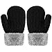 Winter Mitten Gloves For Baby Kids Toddler Infant Newborn, Cute Warm Fleece Lined Knit Thick Thermal Gloves For Boys Girls (Black&Gray)