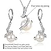 EleQueen Women's Crystal Cream Simulated Pearl Bridal Pendant Necklace Leverback Earrings Set Ivory Color