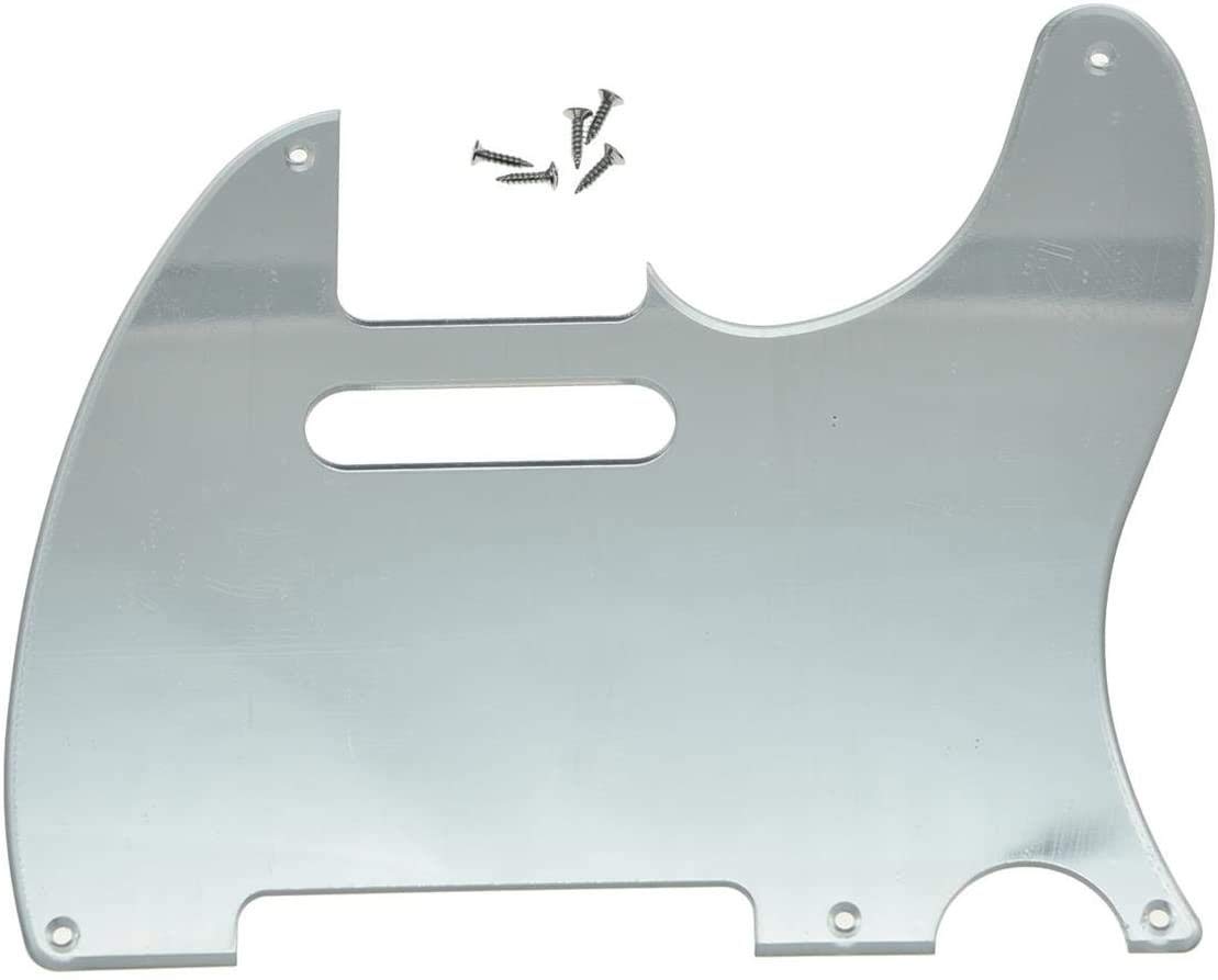 Dopro 5 Hole Vintage Tele Guitar Pickguard Scratch Plate fits USA/Mexican Fender Telecaster Silver Mirror 1 Ply