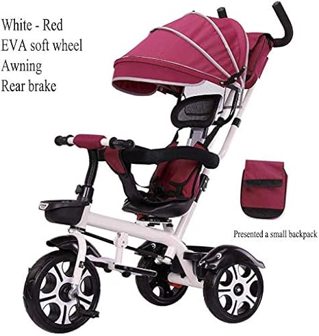 Amazon.com: HUJPI Kids Triciclos con toldo, bicicleta de triciclo para niños con asiento ajustable, triciclos para niños con caja de almacenamiento, triciclo para bebé con asa de empuje, C3: Jardín y Exteriores