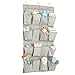 InterDesign 16-Pocket Hanging Shoe Organizer – Chevron Over Door Storage System, Taupe