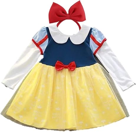 Amazon Taitas プリンセス ワンピース コスプレ 子供 ドレス 長袖 110 白雪姫1 カチューシャ付 キッズコスチューム おもちゃ