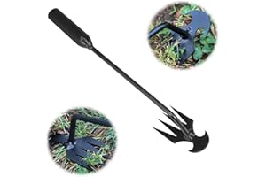 Inboxxe 2024 Weeding Artifact Uprooting Weeding Tool, Weed Puller Tool 4 Teeths Dual Purpose Manual Weeders Tool, Multifunctional Hand Weeder Tools for Garden (10.6in)