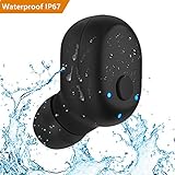Waterproof Wireless Earbud, MIBOTE Upgraded Bluetooth V4.2 Waterproof IP67 Earpiece Mini Invisible Wireless Headset Car Bluetooth Headphones Mic iPhone iPad Android Cell Phones (One Pcs)