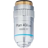 AmScope PA40XK-V300 40X Plan Achromatic Objective, Knurled Ring | 40X Plan Achromatic Microscope Objective Lens Featuring a Knurled Ring