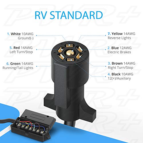 7Way Trailer Plug Connector Cord 7Pin USA Business Extra Long 12 Ft