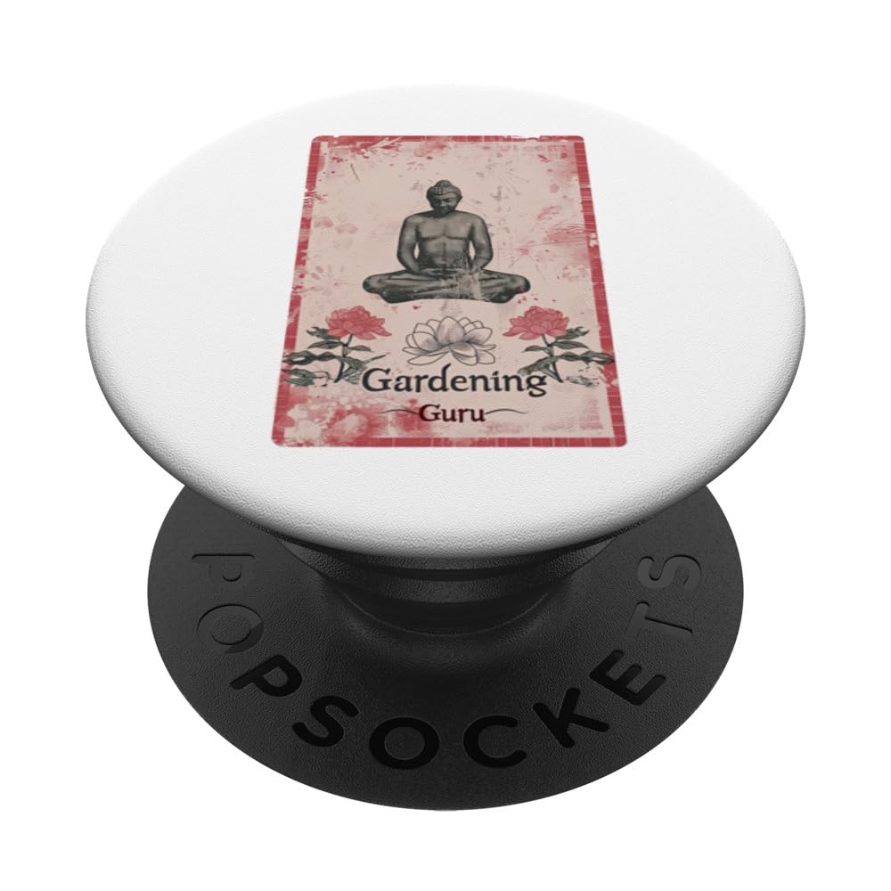Gardening Guru Zen Garden Buddha Retro Vintage Floral PopSockets Swappable PopGrip