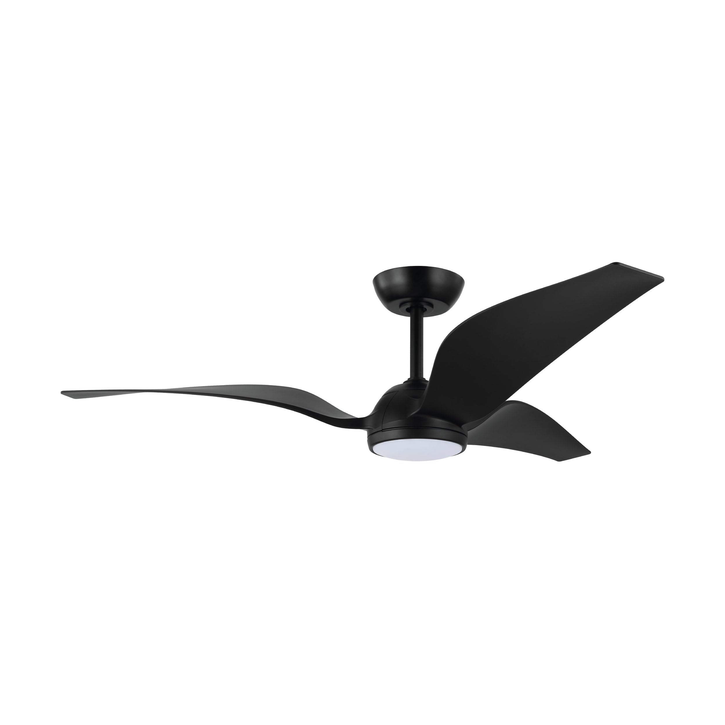 EGLO Mosteiros Ceiling Fan, 3-Blade Fan with Remote Control and Light, Summer and Winter Use, Natural Breeze, ABS Plastic, Matte Black, DC Motor, Quiet, 142 cm Diameter