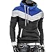 haoricu Mens Shirt, Autumn Winter Men Retro Long Sleeve Hoodie Hooded Sweatshirt Tops Jacket Coat Outwear (Blue, Medium)