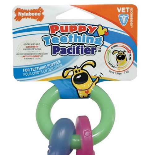 Nylabone Puppy Pacifier Chew Toy, Teething Toys for Puppies, Bacon Flavor, Small - Up to 25 lbs, 1 Count