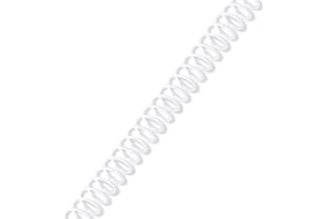 Rayson 3/8" Plastic Spiral Binding Coil, 60 Sheets Capacity, 4:1 Pitch 9.5mm White Coil Binding Spines for Business and Educational Purposes, Pack of 100