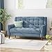Christopher Knight Home GDFStudio Christopher Knight Home Alisa Mid Century Modern Fabric Loveseat, Blue