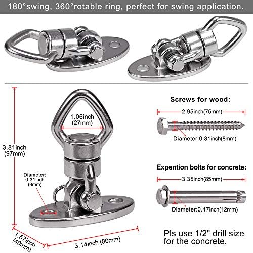 Besthouse Heavy Duty Swing Hanger with 2 Bearing, Swing Swivel, 800LB