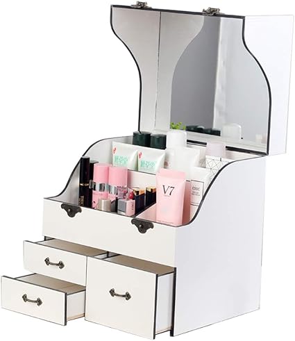 SNH-Caja Accesorios De Maquillaje De Madera Almacenamiento ...