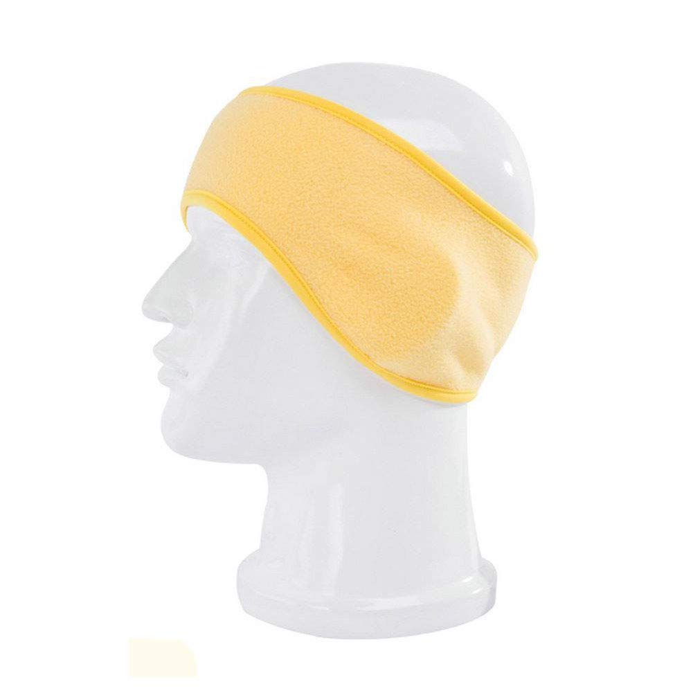 Hi-crazystore hippie headband Daily Wear Eye and Ear Sleep Mask Cool Man Hair Band Polar Fleece Ski Ear Muff Ear Warmers HeadBand Stretch EarMuff Running Headwear for women Wind Ear Cover (Yellow)