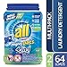 All Mighty Pacs Laundry Detergent, 4-in-1 with Odor Lifter, 2 Tubs, 64Count