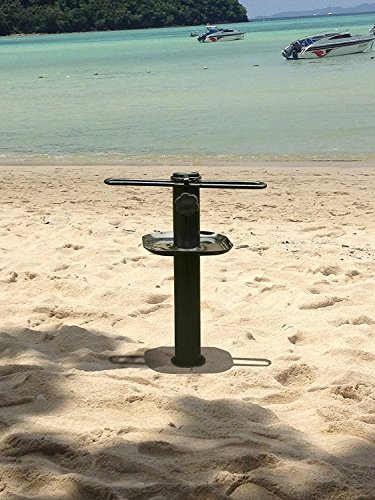 Focux Metal Beach Umbrella Sand Anchor Auger Screw Universal Sandgrabber for Beach Umbrella with Beach Bag Heavy Duty One Size Fits All Black (Black) - Thumbnail 4