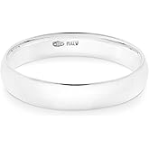 Miabella 925 Sterling Silver Comfort Fit Dome Band Ring 2mm, 4mm, 6mm for Women or Men, Made in Italy