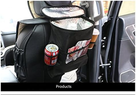 Auto Back Organizer Car Seat Back Organizer Auto Ice Pack Bag Auto Seat Back Organizer Standard Multi-Pocket Bigger Travel Storage Bag Heat-Preservation For Water milk book Bottle Cool Beer(black)