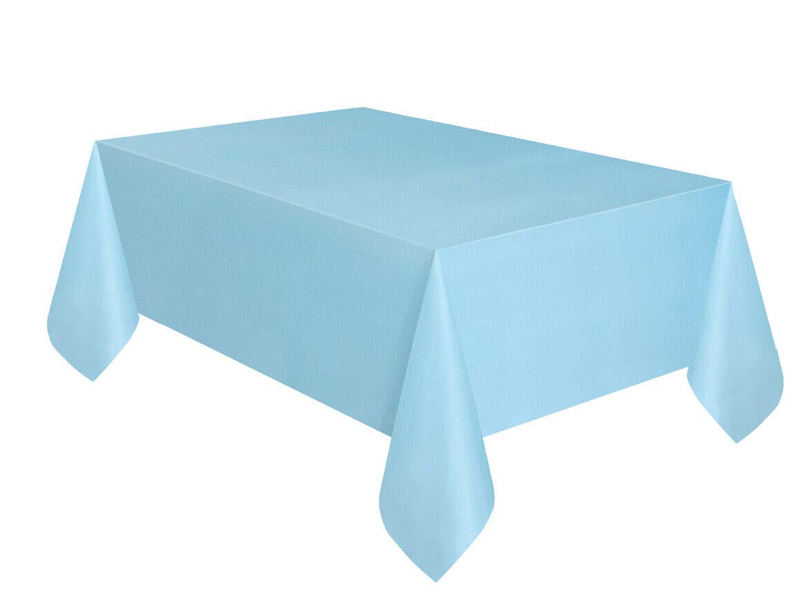 Large Plastic Rectangle Table Cover Cloth Wipe Clean Party Tablecloth Covers (Sky Blue)