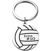 Personalized Volleyball Keychain, Girls Volleyball Gift, Engraved Volleyball Jewelry, Volleyball Player Gift, Custom Volleyball Team Gifts