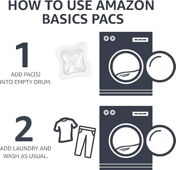 AMAZON BASICS LAUNDRY DETERGENT PACS, FREE & CLEAR, HYPOALLERGENIC, FRAGRANCE FREE, HE COMPATIBLE, EASY TO USE, 120 COUNT (NEW PACKAGING)
