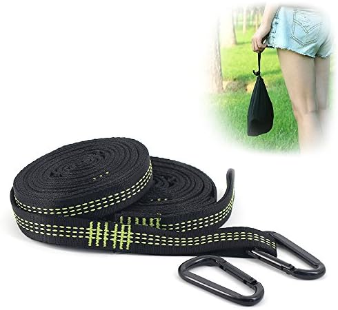 Antecrea Set of 2 Hammock Tree Straps with 2 Carabiners and 34 Adjustable Loops,Green