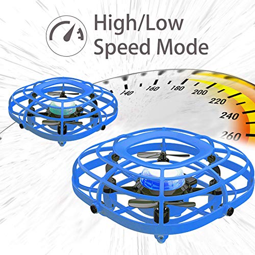 UDIRC Flying Ball Drone for Kids, Hand Operated Mini Drone Toys for Boys or Girls with Fan Mode (Blue)