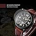 Readeel Harajuku Retro Trend of Men Watch Lifewaterproof Quartz Watch Black Leather Band Red Digital Date Watch Personality Sawtooth Watch Frame Men Watch