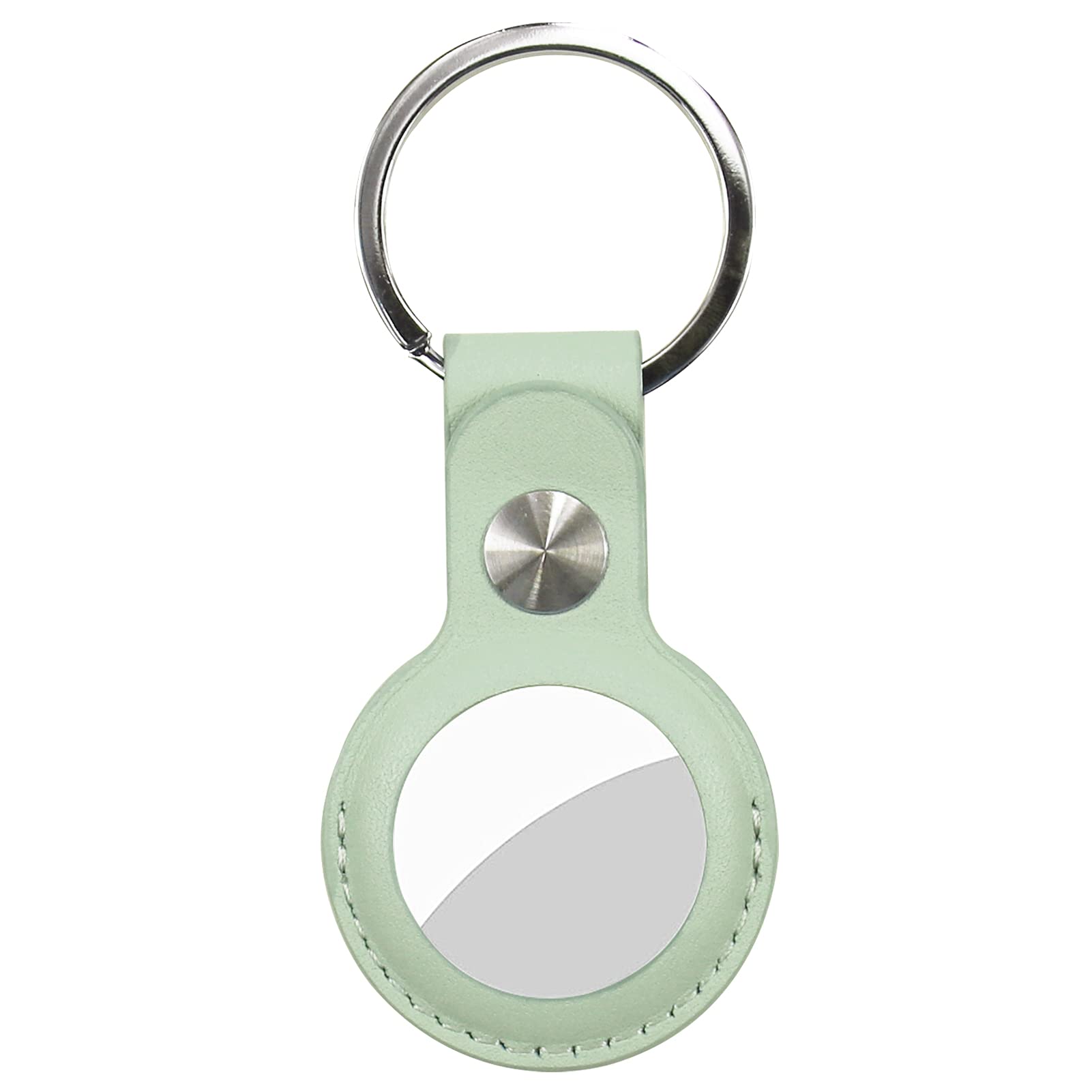 Case for AirTag Genuine Leather, Protective Cover with Keychain Ring, Anti-Scratch - Green2