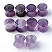 JOVIVI 6Pairs Organic Semi-Precious Stone Amethyst Aventurine Turquoise Double Flared Saddle Ear Plugs Stretcher Expander Gauges (12mm (1/2inch))
