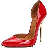 MAIERNISI JESSI Unisex Men's Women's D-Orsay Pointed Toe Stiletto Super High Heels Slip on Pumps