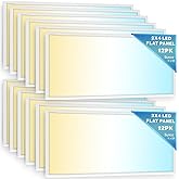 Sunco 12 Pack 2x4 LED Flat Panel Lights 3CCT Selectable, 30-50W, Dimmable | 6500LM, Selectable CCT 4000K/5000K/6000K, Selectable Wattage 30W/40W/50W, 0-10V, Office Lighting, Warehouse, Drop Ceiling