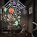 37PCs Halloween Decorations Indoor & Outdoor 9.8x9.8 Feet Spider Web with Glow in the Dark Party Supplies,Halloween Party Favors for Kids, Ceiling and Wall Decals