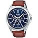 Casio Men's Classic Stainless Steel Quartz Watch with Leather Strap, Brown, 22 (Model: MTP-SW300L-2AVCF)