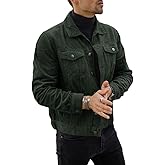 Pretifeel Mens Corduroy Trucker Jacket Slim Fit Button Down Fall Winter Coat