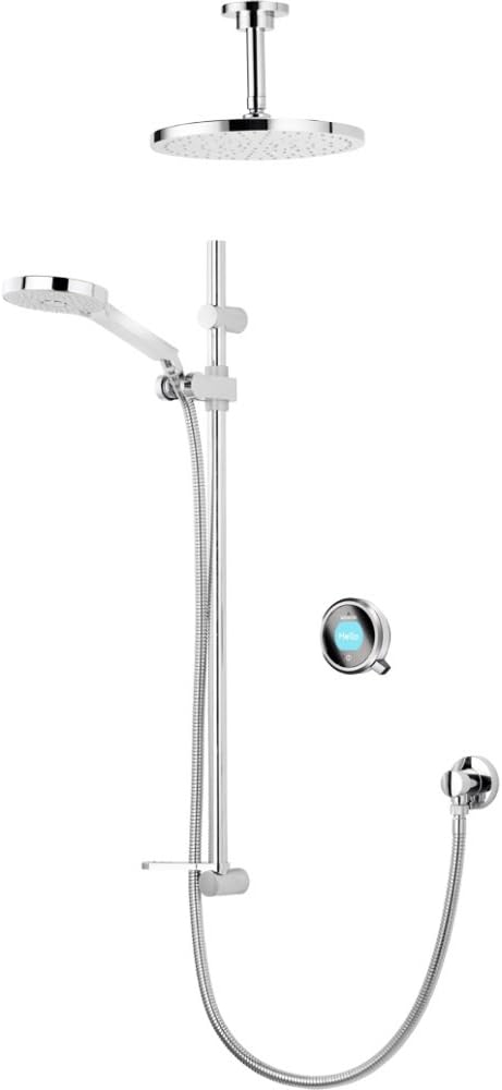 Aqualisa Q dual outlet digital shower (concealed) with adjustable handset and fixed ceiling head - for high pressure/combination boiler systems