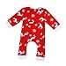 Ephex Baby Boys Girls Cotton Romper Jumpsuit Christmas snowflake and Deer Print Red 3-6 Months