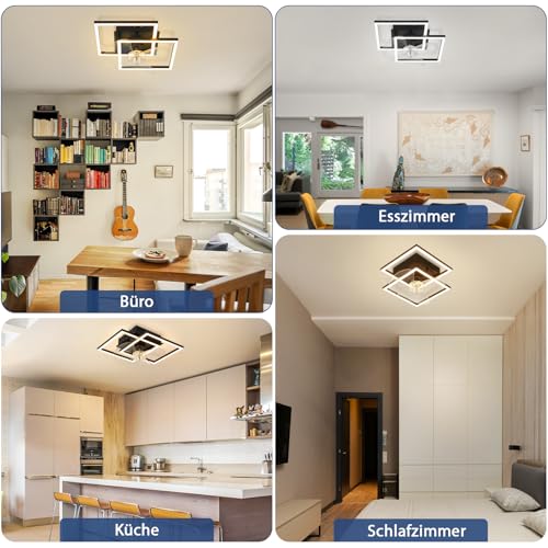 Homefire Ceiling Fan with Light - LED Lamp Fan Ceiling Silent and Remote Control Black 3000-6500K Dimmable Modern Ceiling Fans 6 Speeds DC Motor for Bedroom