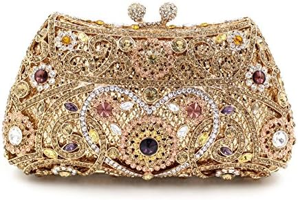 GSYDXKB Abend Party Tasche Cocktail Party Perle Tasche Luxury rhinestone bag hollow metal crystal evening bag with diamond ladies clutch
