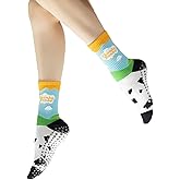 Verdancy Yoga Pilates Socks with Grips for Women Non Slip Solid Graffiti Cushioned Crew Socks for Barre Ballet Dance