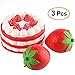 Kuuqa 3 Pcs Slow Rising Squishies Jumbo Strawberry Cake Squishy and Fruit Strawberry Squishy Toy Charms Stress Relief Toys Kids Toy Gift Party Favors
