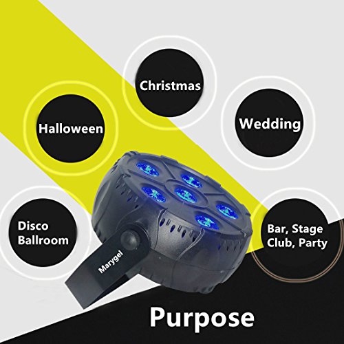 Marygel 2018 Full Rgbw Color Mixing 6LEDs Stage Lighting with Remote(4 Pieces)