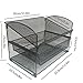 VANRA Metal Mesh Desktop Organizer Telephone Stand Phone Stand File Sorter Desk File Tray Organize File Folder Holder with Drawer, Black